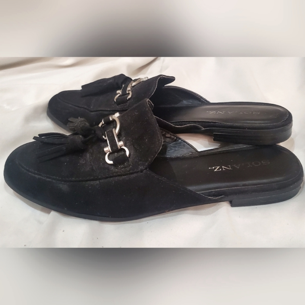 Women's Solanz Black Suede Loafers - Picture 3 of 5